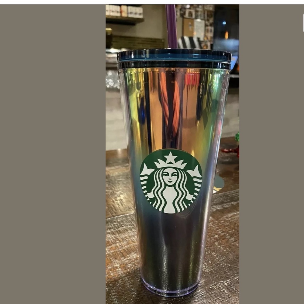 Starbucks Christmas 2020 Metallic Oil Slick Cup